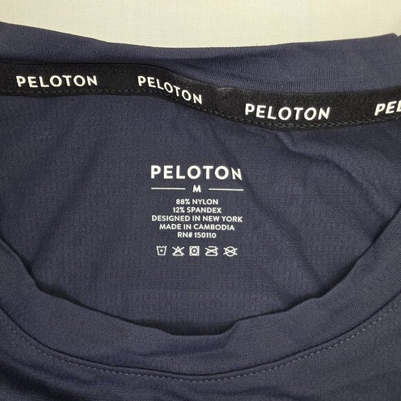 Peloton Tank Top Shirt Mens Medium Blue Teal Athletic Stretch Gym Workout Active - Picture 3 of 8
